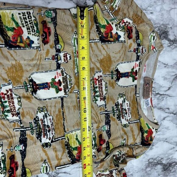 Don’t Mess with Texas Vintage retro All Over graphic Print Western tan Medium - Picture 6 of 6